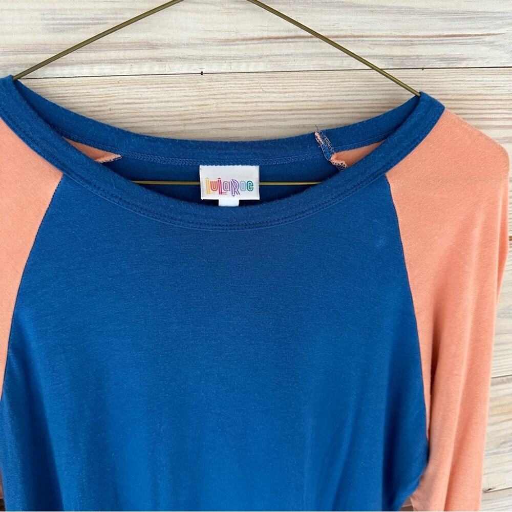 LuLaRoe Color Block Baseball Randy Tee - Picture 2 of 5